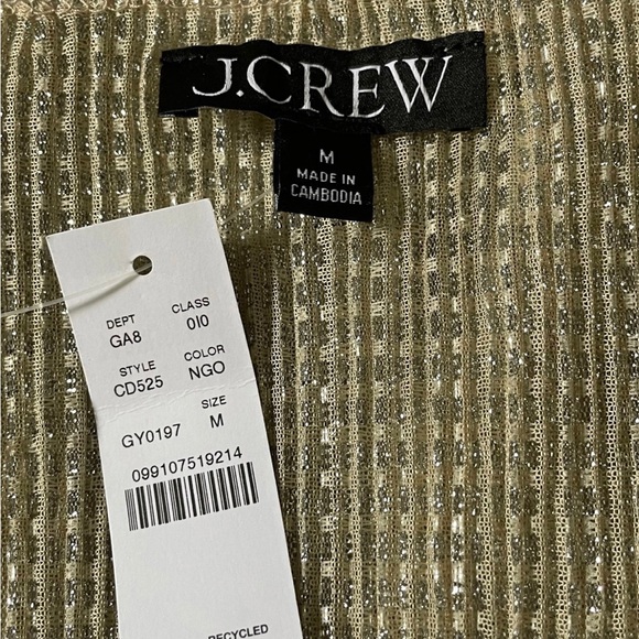 NWT J. Crew Sheer Sparkly metallic boatneck top new years holiday party NYE - Picture 5 of 7